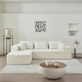 104.33" Sponge Sectional Sofa Couch for Living Room, L Shaped Modern Lamb Modular High Density Sponge Floor Sofa