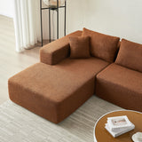 104.33" Sponge Sectional Sofa Couch for Living Room, L Shaped Modern Lamb Modular High Density Sponge Floor Sofa