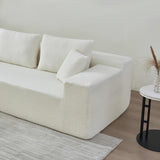 104.33" Sponge Sectional Sofa Couch for Living Room, L Shaped Modern Lamb Modular High Density Sponge Floor Sofa
