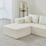 104.33" Sponge Sectional Sofa Couch for Living Room, L Shaped Modern Lamb Modular High Density Sponge Floor Sofa