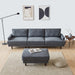 104.6" L Shape Modern Fabric Sectional Sofa with Solid Wood Frame & Legs, 3 Seater Sofa with Reversible Ottoman for Living Room