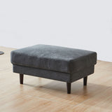 104.6" L Shape Modern Fabric Sectional Sofa with Solid Wood Frame & Legs, 3 Seater Sofa with Reversible Ottoman for Living Room