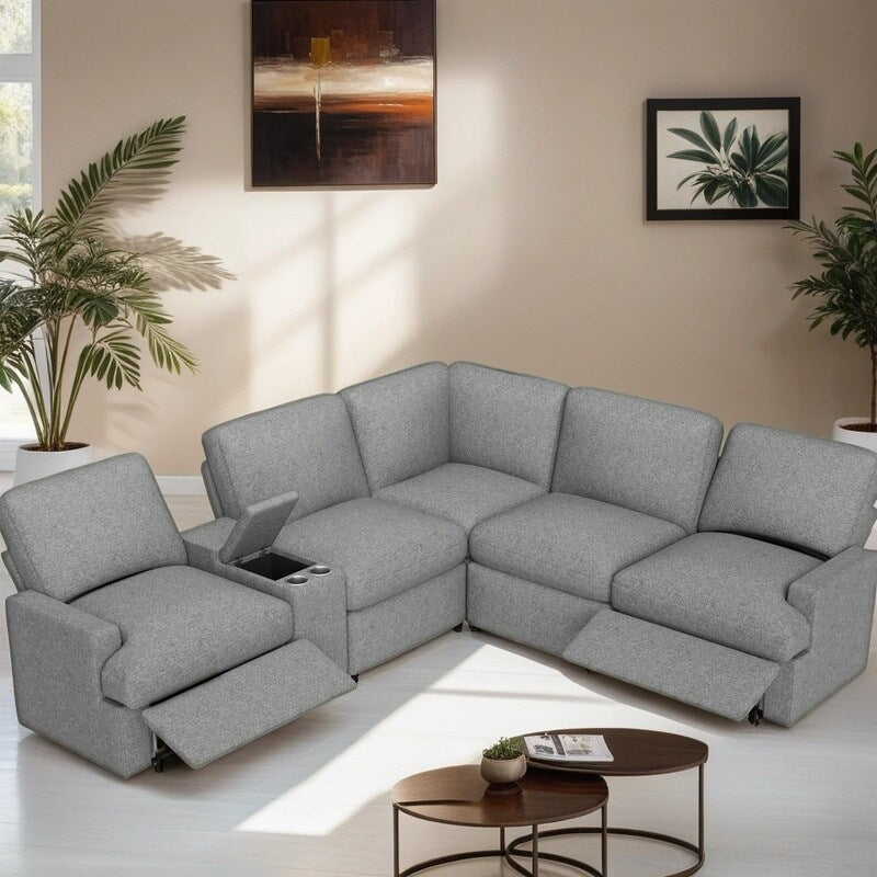 104 Power Recliner Corner Sectional Sofa With Storage Box USB Ports Overstock