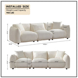 Upholstered Comfortable Soft Lamb Down White Sectional Sofa Couch with Ottoman