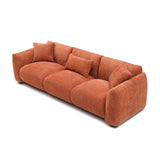 Upholstered Comfortable Soft Lamb Down White Sectional Sofa Couch with Ottoman