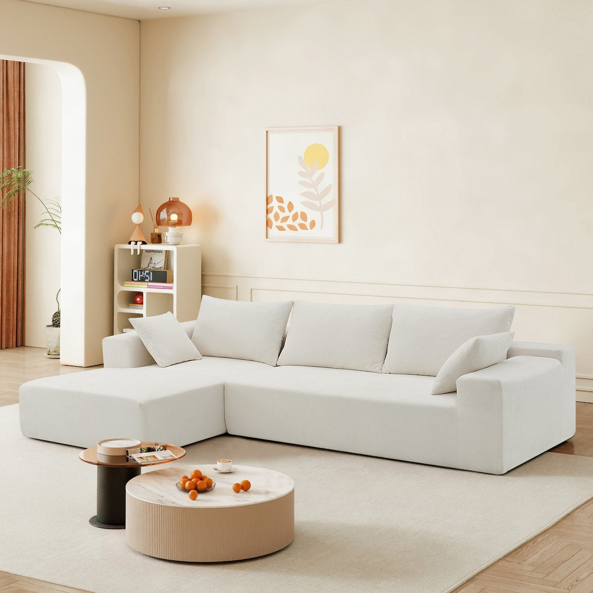 109*68" Modular Sectional Sofa Set,Upholstered Sleeper Sofa for Living Room, Bedroom, Salon, 2 PC Free Combination, L-Shape