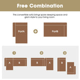 109*68" Modular Sectional Sofa Set,Upholstered Sleeper Sofa for Living Room, Bedroom, Salon, 2 PC Free Combination, L-Shape