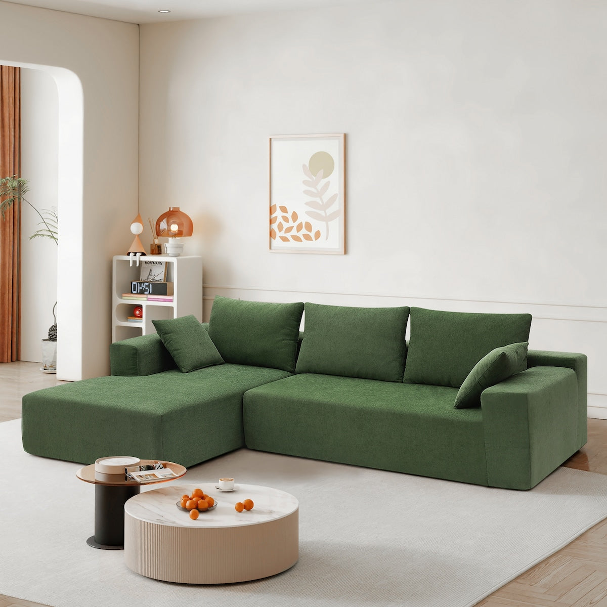 109*68" Modular Sectional Sofa Set,Upholstered Sleeper Sofa for Living Room, Bedroom, Salon, 2 PC Free Combination, L-Shape