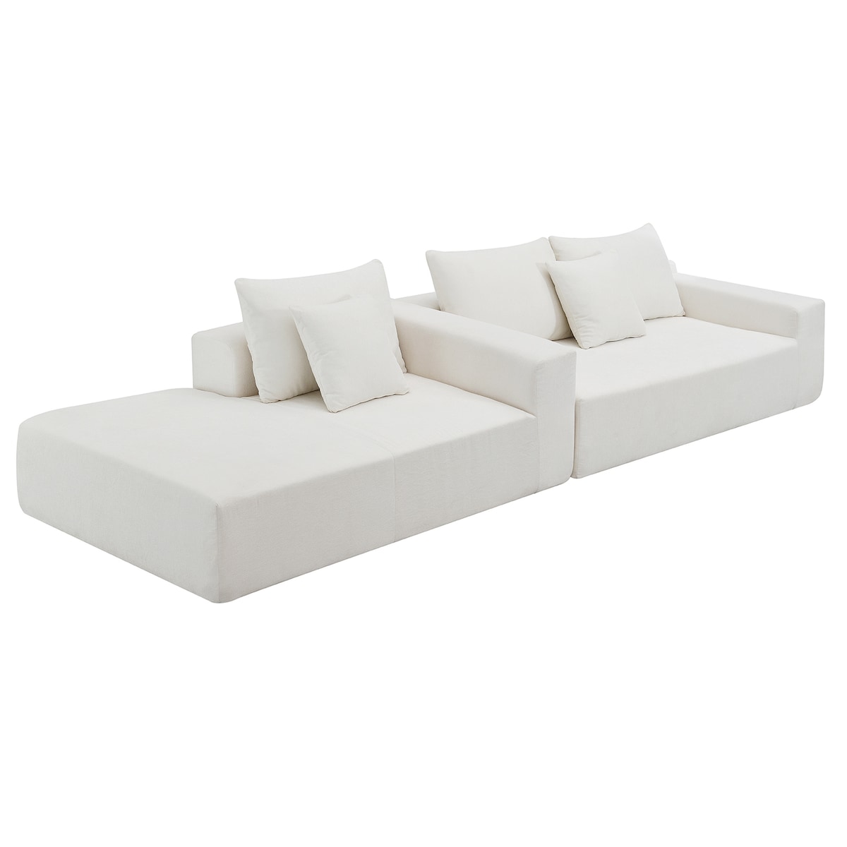 109*68" Modular Sectional Sofa Set,Upholstered Sleeper Sofa for Living Room, Bedroom, Salon, 2 PC Free Combination, L-Shape