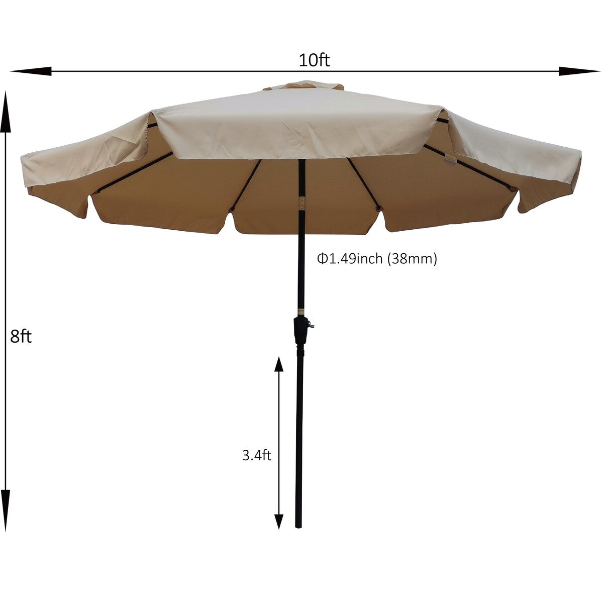 10FT Patio Umbrella without base