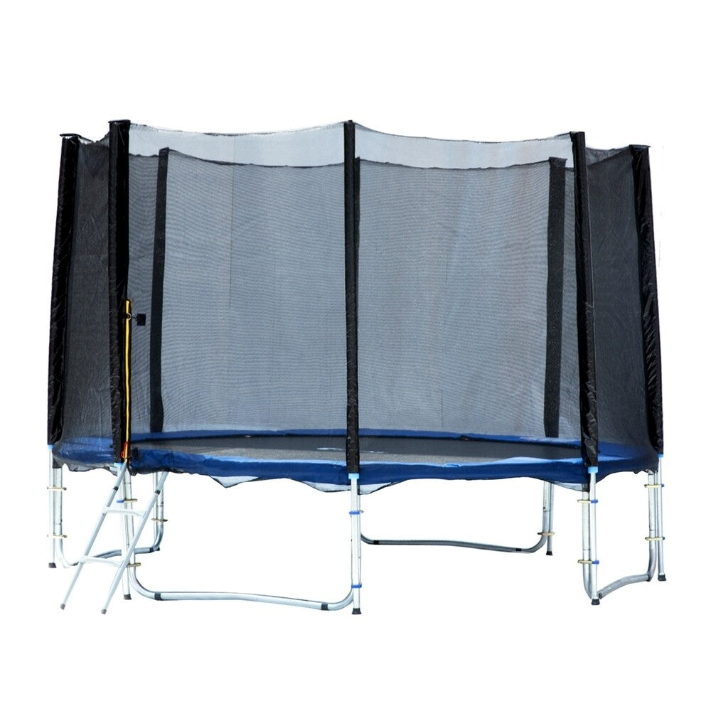10FT Round Trampoline with Basketball Hoop Safety Enclosure Pad Ladder