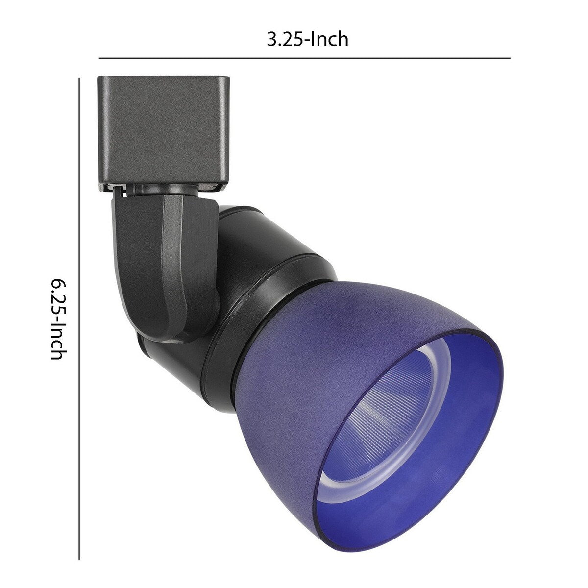 10W Integrated Metal and Polycarbonate LED Track Fixture, Black and Blue