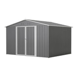 10X8 FT Outdoor Storage Shed, All Weather Metal Sheds with Metal Foundation & Lockable Doors, Tool Shed for Garden, Patio