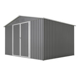 10X8 FT Outdoor Storage Shed, All Weather Metal Sheds with Metal Foundation & Lockable Doors, Tool Shed for Garden, Patio
