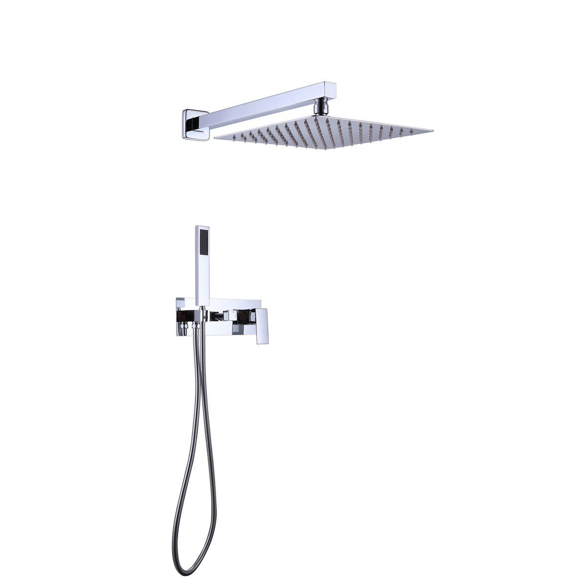 10" Bathroom Wall Mounted Chrome Shower System