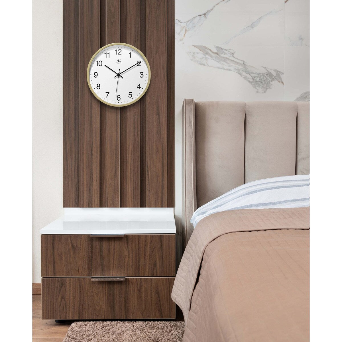 10" Light Oak Finish Wall Clock - 10 x 1.5 x 10 - 10 x 1.5 x 10