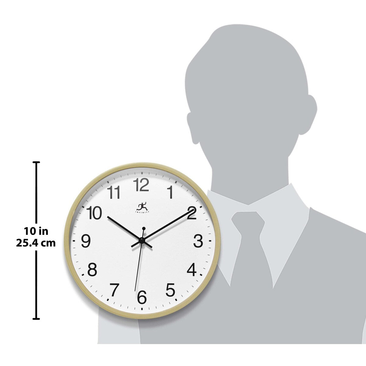 10" Light Oak Finish Wall Clock - 10 x 1.5 x 10 - 10 x 1.5 x 10