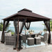 10' X 10' Steel Polyester Soft-Top Double Roof Outdoor Canopy Gazebo
