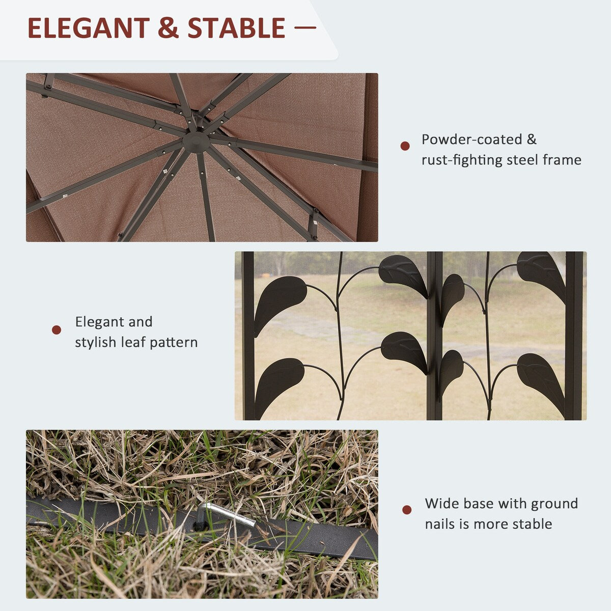 10' x 10' Metal Double Roof Outdoor Gazebo Canopy Shelter with Netting