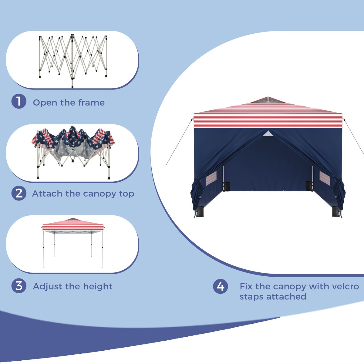 10' x 10' Pop Up Outdoor Canopy Tent Commercial Instant Reinforce Canopies with Wheeled Carry Bag