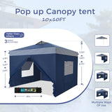 10' x 10' Pop Up Outdoor Canopy Tent Commercial Instant Reinforce Canopies with Wheeled Carry Bag