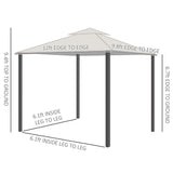 10' x 12' Double Roof Outdoor Gazebo Canopy Shelter, Netting