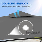 10' x 12' Double Roof Outdoor Gazebo Canopy Shelter, Netting