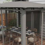 10' x 12' Double Roof Outdoor Gazebo Canopy Shelter, Netting