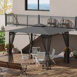 10' x 12' Double Roof Outdoor Gazebo Canopy Shelter, Netting