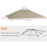 10' x 13' Gazebo Canopy Replacement with Vents and Drain Holes, Top Cover Only