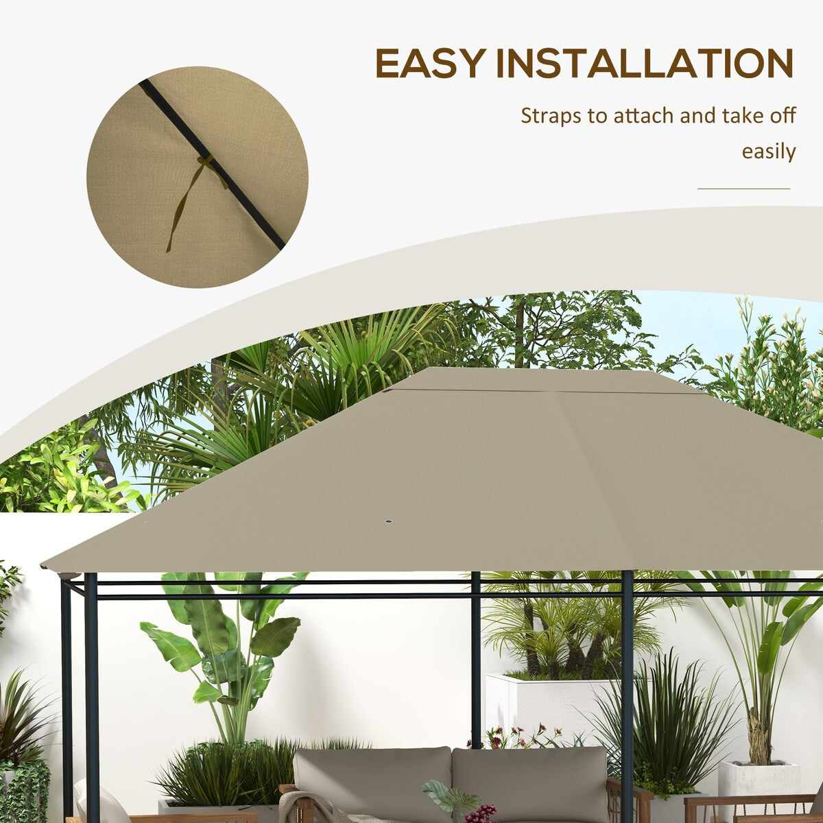 10' x 13' Gazebo Canopy Replacement with Vents and Drain Holes, Top Cover Only