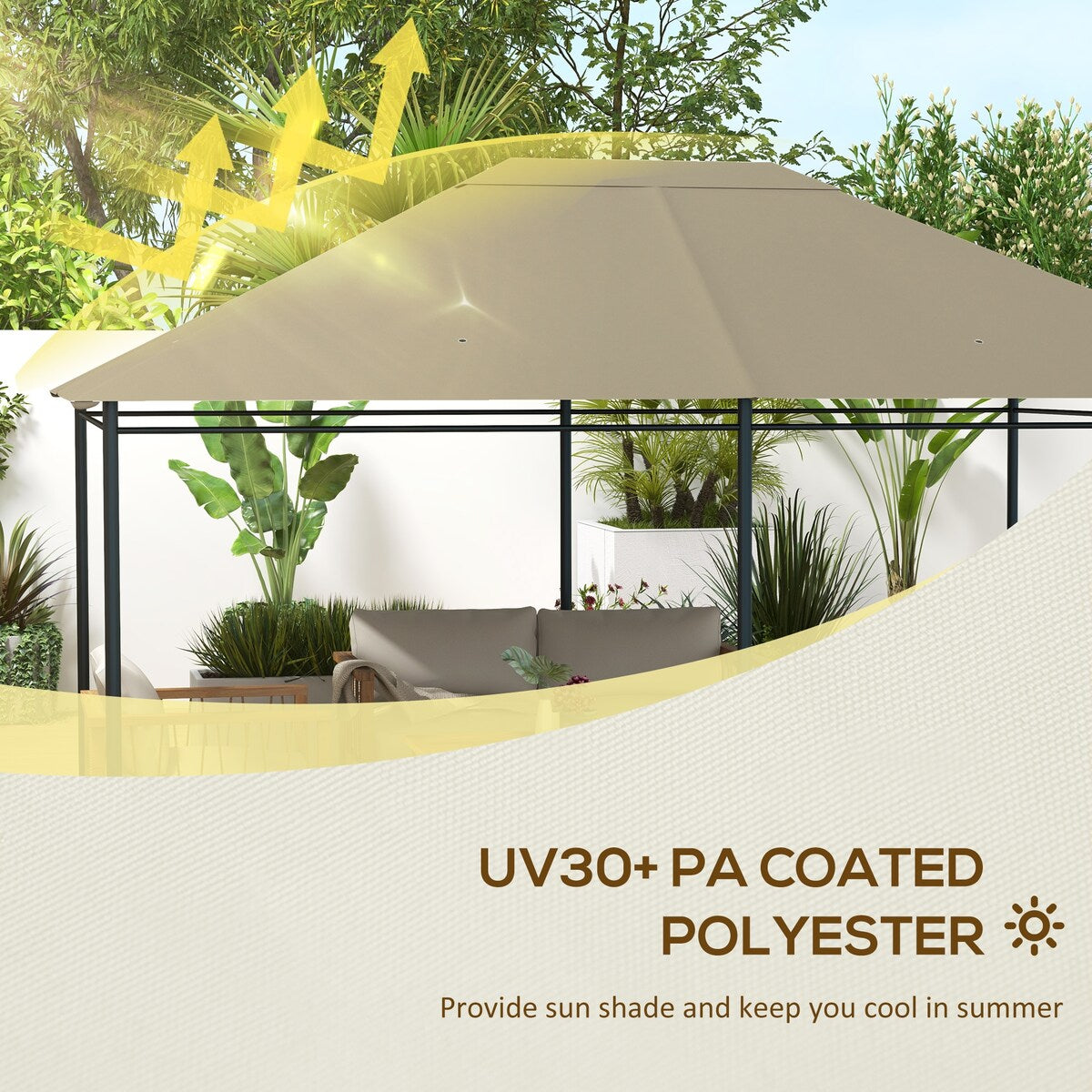 10' x 13' Gazebo Canopy Replacement with Vents and Drain Holes, Top Cover Only