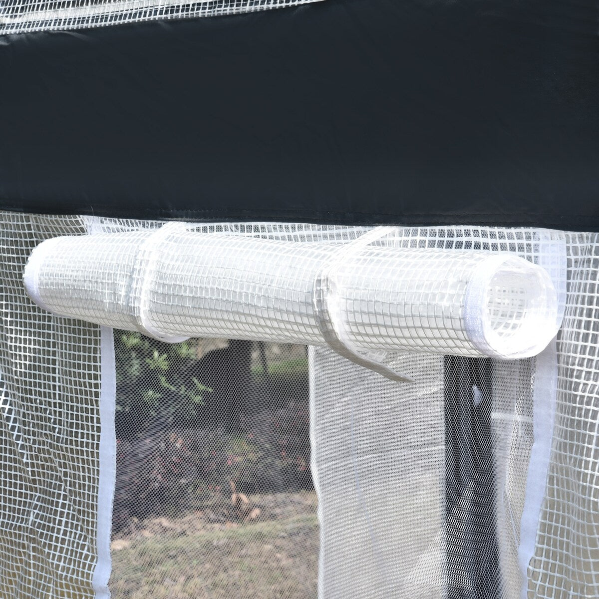 10' x 7' x 7' Walk-In Greenhouse, Outdoor Garden Warm Hot House with 4 Roll-up Windows, 2 Zippered Doors and Weather Cover,White