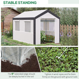 10' x 7' x 7' Walk-In Greenhouse, Outdoor Garden Warm Hot House with 4 Roll-up Windows, 2 Zippered Doors and Weather Cover,White