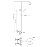10'' Wall Exposed Install Height/Angle Adjustable Complete Shower System w/ Rainfall Shower Head and Handle in Luxury Gold