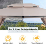 10'x13' Gazebo for Patios Tent Outdoor Canopy Shelter