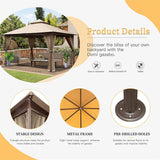 10'x13' Gazebo, Outdoor Gazebo with Mosquito Netting