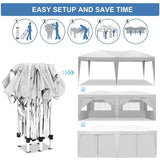 10'x20' Folding Canopy with 6 Removable Sidewalls Outdoor Event Shelter UPF 50+ Gazebo Portable Tents for Parties Beach Camping