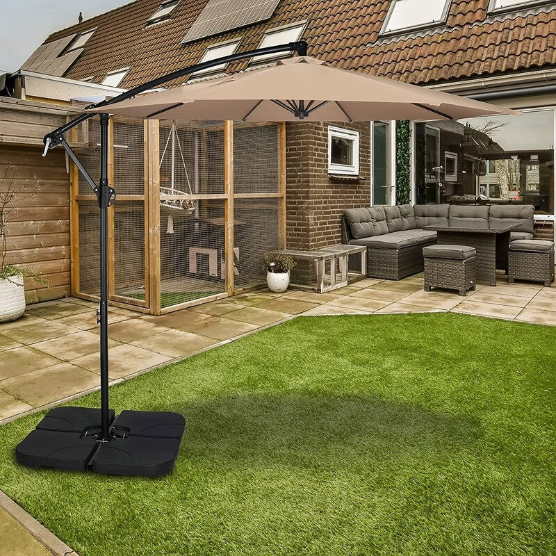 10ft Offset Umbrella Cantilever Hanging Umbrella Outdoor Market Umbrella Suitable for Garden, Lawn, backyard and Deck