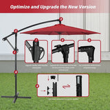 10ft Offset Umbrella Cantilever Hanging Umbrella Outdoor Market Umbrella Suitable for Garden, Lawn, backyard and Deck
