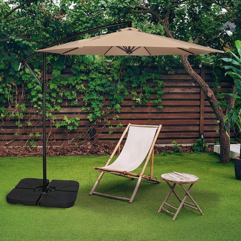 10ft Offset Umbrella Cantilever Hanging Umbrella Outdoor Market Umbrella Suitable for Garden, Lawn, backyard and Deck
