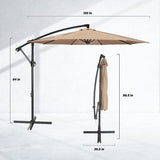 10ft Offset Umbrella Cantilever Hanging Umbrella Outdoor Market Umbrella Suitable for Garden, Lawn, backyard and Deck