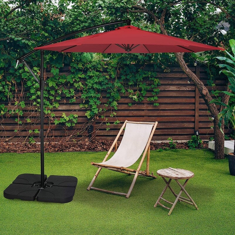 10ft Offset Umbrella Cantilever Hanging Umbrella Outdoor Market Umbrella Suitable for Garden, Lawn, backyard and Deck