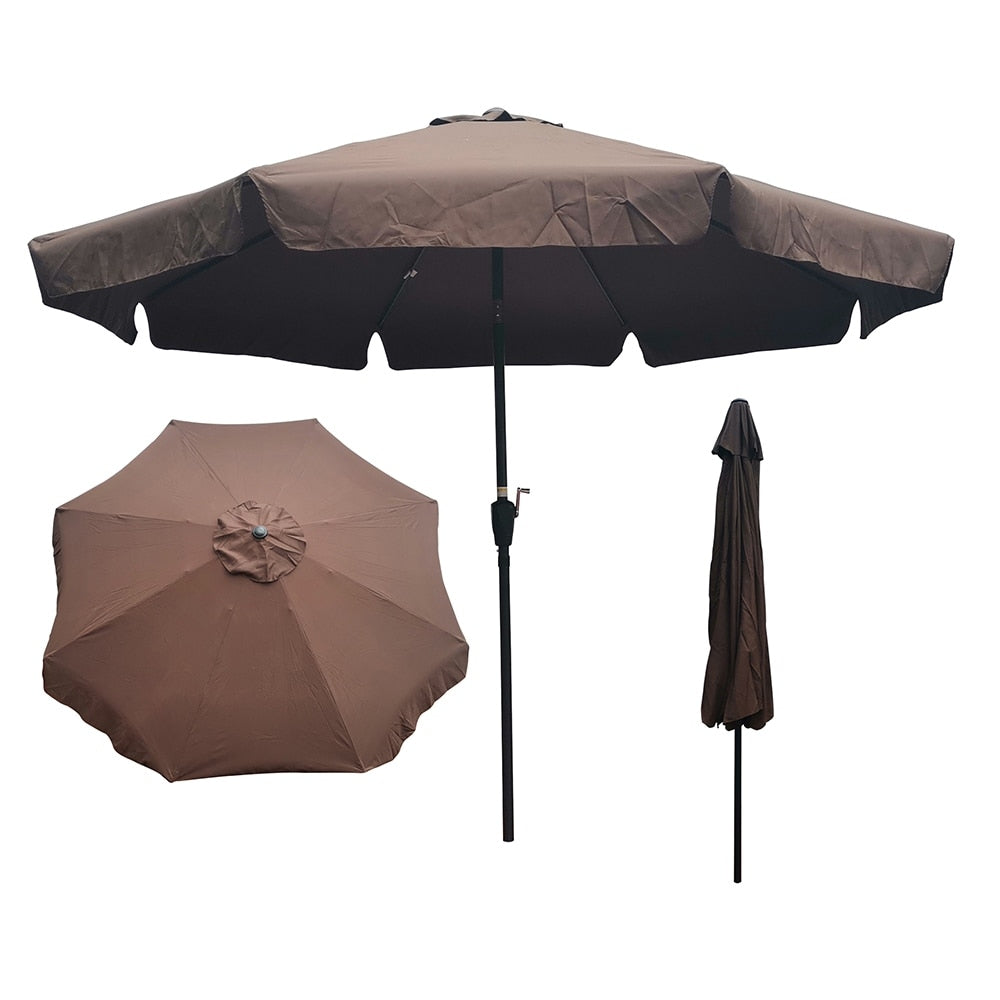 10ft Patio Umbrella Market Table Round Umbrella Outdoor Garden Umbrellas with Crank and Push Button Tilt for Pool Shade Outside
