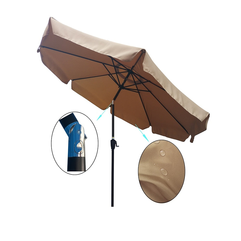 10ft Patio Umbrella Market Table Round Umbrella Outdoor Garden Umbrellas with Crank and Push Button Tilt for Pool Shade Outside