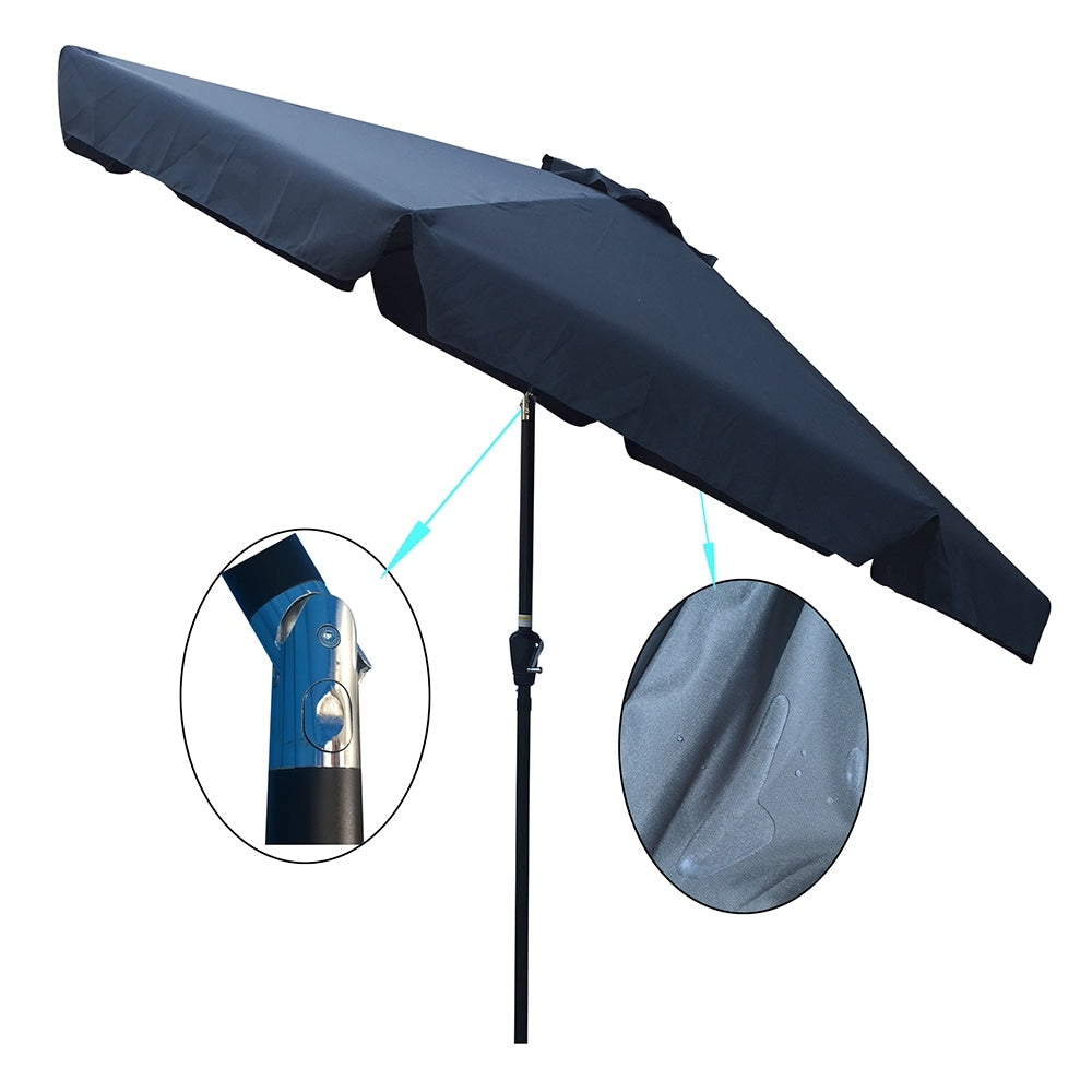 10ft Patio Umbrella Market Table Round Umbrella Outdoor Garden Umbrellas with Crank and Push Button Tilt for Pool Shade Outside