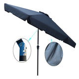 10ft Patio Umbrella Market Table Round Umbrella Outdoor Garden Umbrellas with Crank and Push Button Tilt for Pool Shade Outside