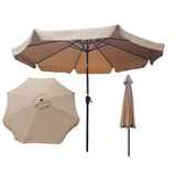 10ft Patio Umbrella Market Table Round Umbrella Outdoor Garden Umbrellas with Crank and Push Button Tilt for Pool Shade Outside