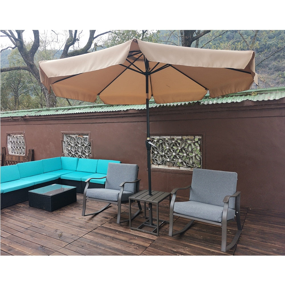 10ft Patio Umbrella Market Table Round Umbrella Outdoor Garden Umbrellas with Crank and Push Button Tilt for Pool Shade Outside