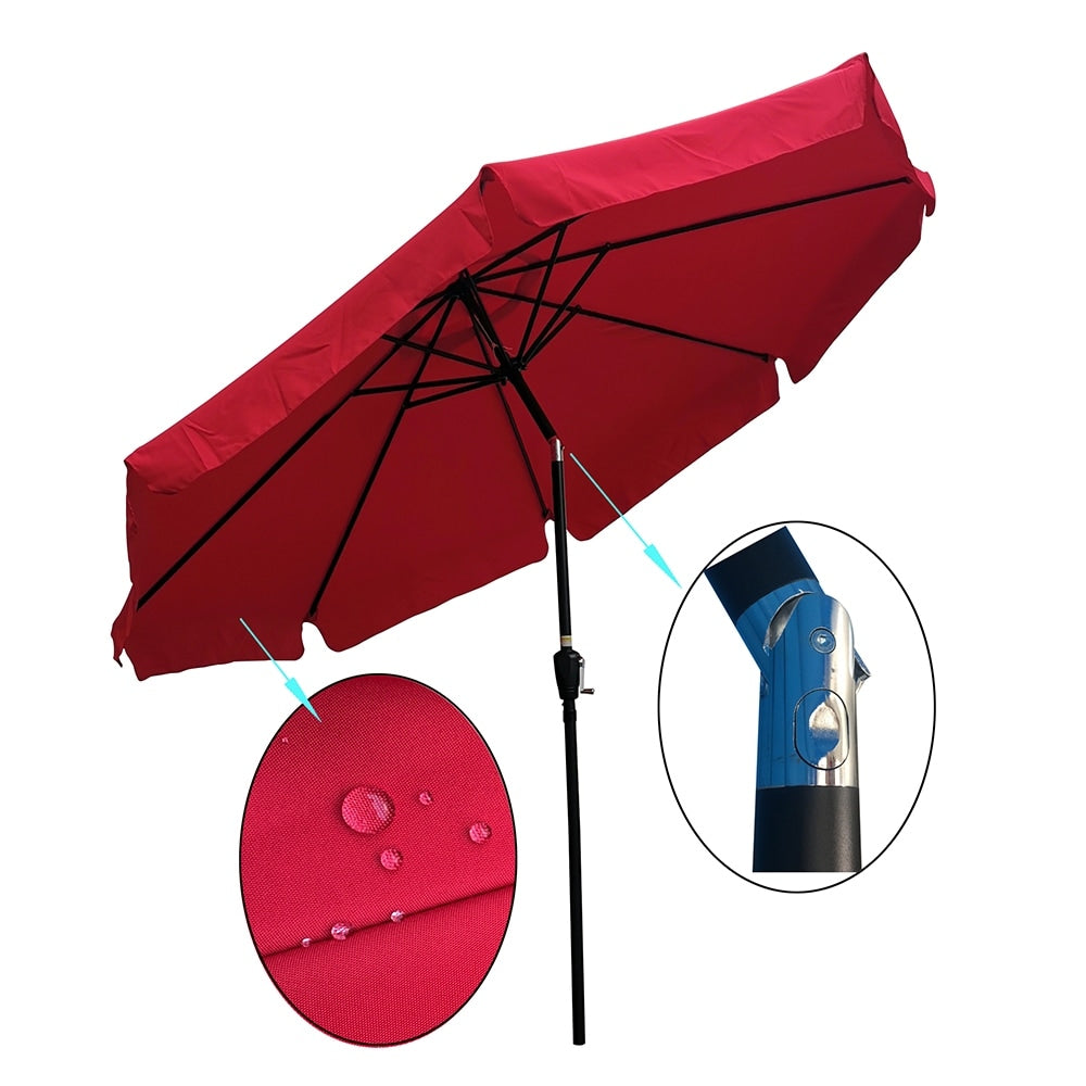 10ft Patio Umbrella Market Table Round Umbrella Outdoor Garden Umbrellas with Crank and Push Button Tilt for Pool Shade Outside